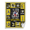 Volleyball Sherpa Blanket Female Attack 01 Personalized Sport Gift Yellow Version