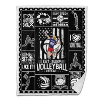 Volleyball Sherpa Blanket Male Attack 01 Personalized Sport Gift Black Version