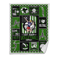 Volleyball Sherpa Blanket Male Attack 01 Personalized Sport Gift Dark Green Version