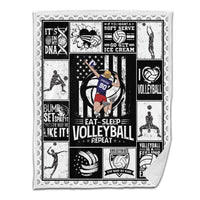 Volleyball Sherpa Blanket Male Attack 01 Personalized Sport Gift White Version
