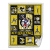 Volleyball Sherpa Blanket Male Attack 01 Personalized Sport Gift Yellow Version