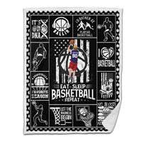 Basketball Sherpa Blanket Jump Back Black Version