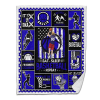 Basketball Sherpa Blanket Jump Back Blue Version