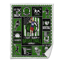 Basketball Sherpa Blanket Jump Back Dark Green Version