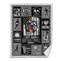 Basketball Sherpa Blanket Jump Back Gray Version