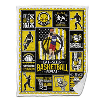 Basketball Sherpa Blanket Jump Back Yellow Version