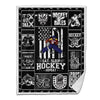 Ice Hockey Sherpa Blanket Player 02 Black Version