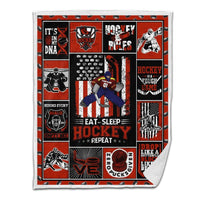 Ice Hockey Sherpa Blanket Player 02 Red Version
