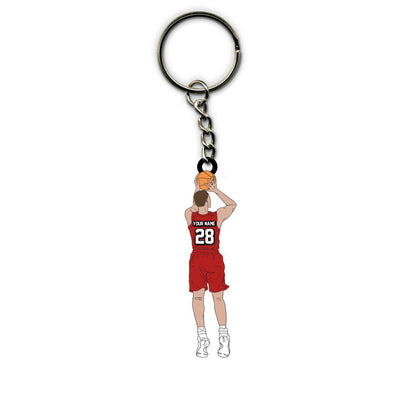 Basketball Keychain Player Shooting Personalized Gift