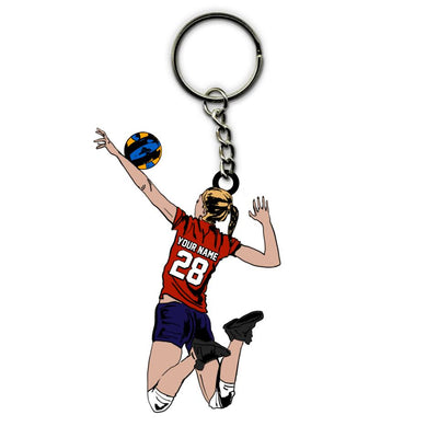 Volleyball Keychain Attacking Player Personalized Gift