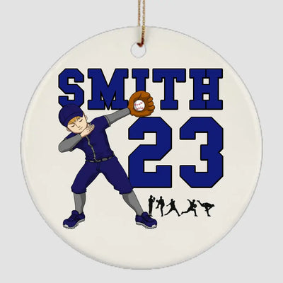 Baseball Ornament Pitcher Dabbing Personalized Gift